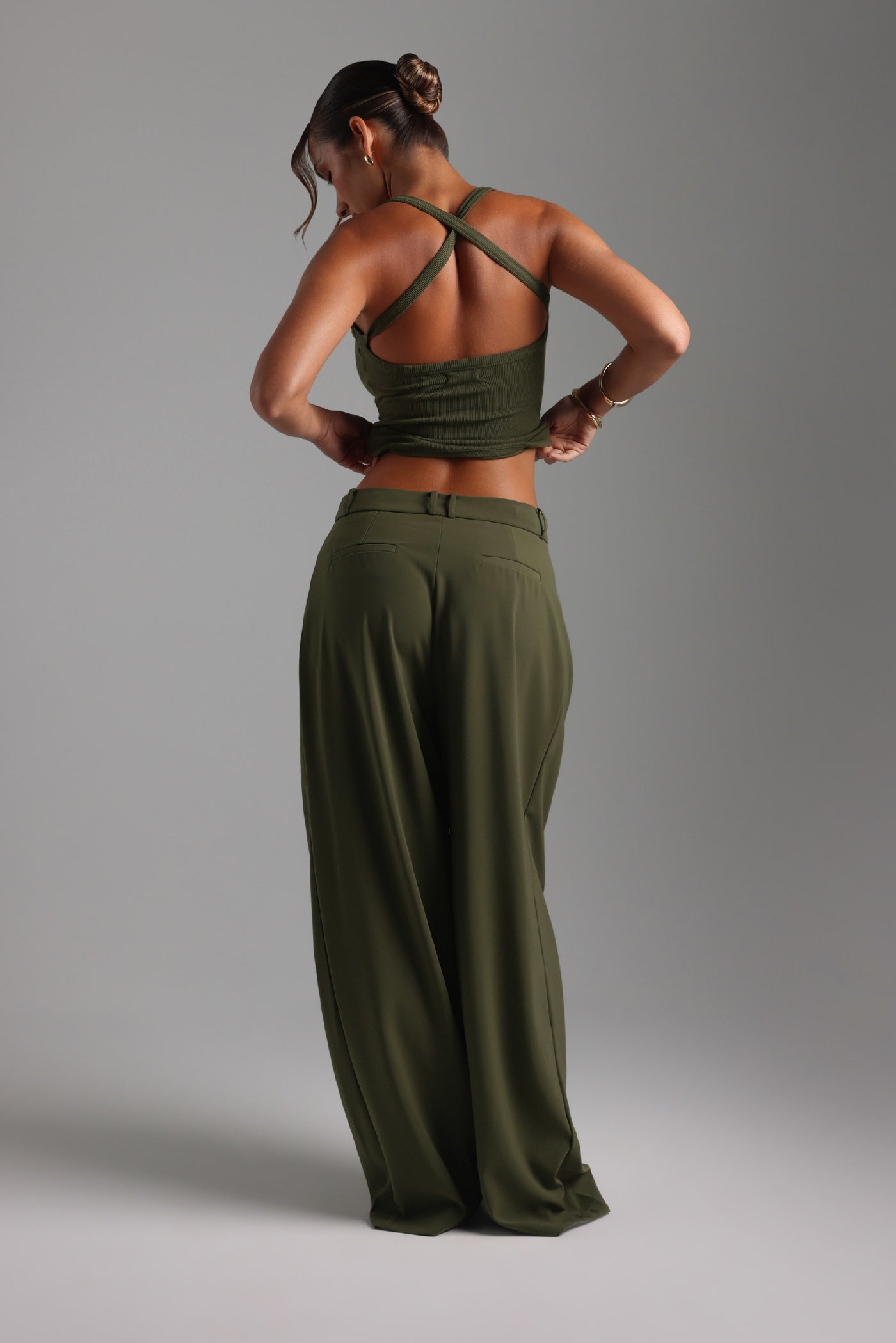 The Ivy Wide-Leg Trousers - Cypress