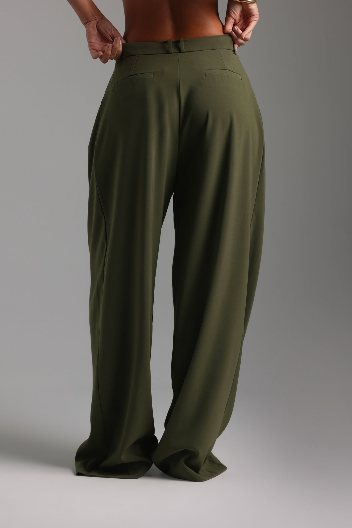 The Ivy Wide-Leg Trousers - Cypress