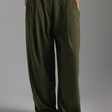 The Ivy Wide-Leg Trousers - Cypress