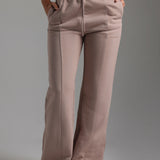 Structured Wide Leg Sweatpants - Warm Mocha