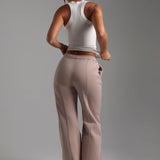 Structured Wide Leg Sweatpants - Warm Mocha