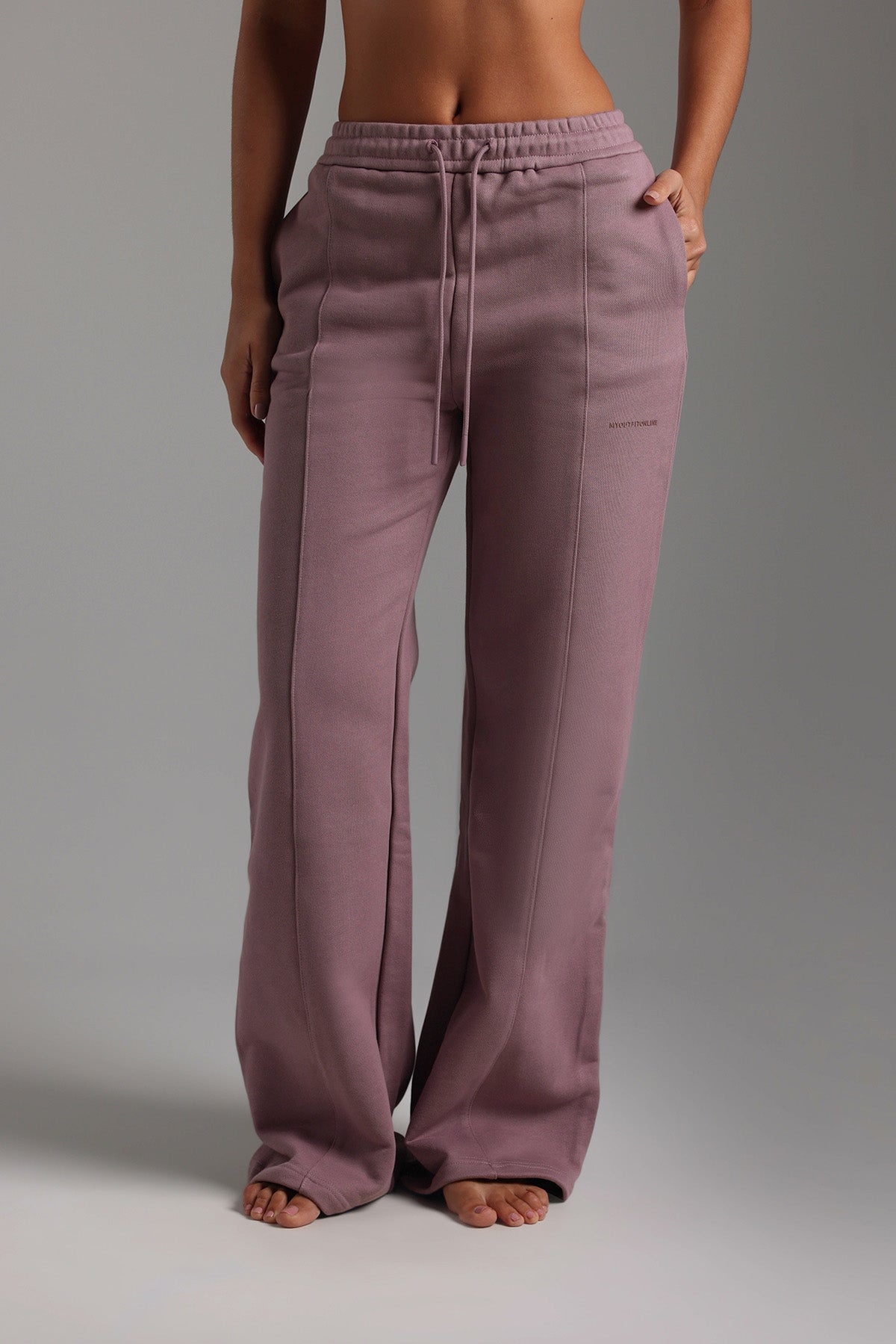 Structured Wide Leg Sweatpants - Vintage Purple