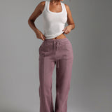 Structured Wide Leg Sweatpants - Vintage Purple