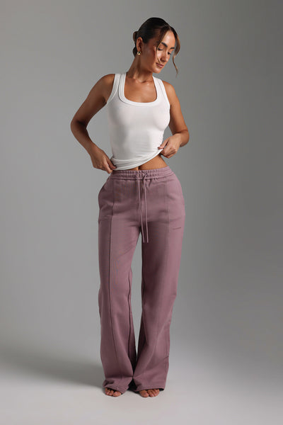 Strukturierte weite Sweatpants – Vintage-Lila