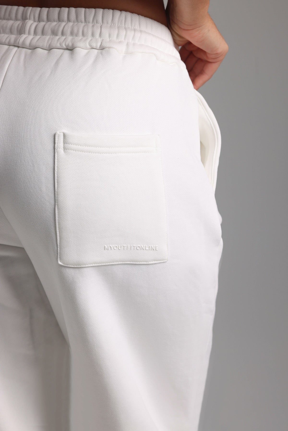 Cut-Out Wide Leg Sweatpants - White
