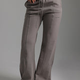 Structured Wide Leg Sweatpants - Smokey Gray