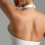High Neck Top - White