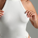 High Neck Top - White