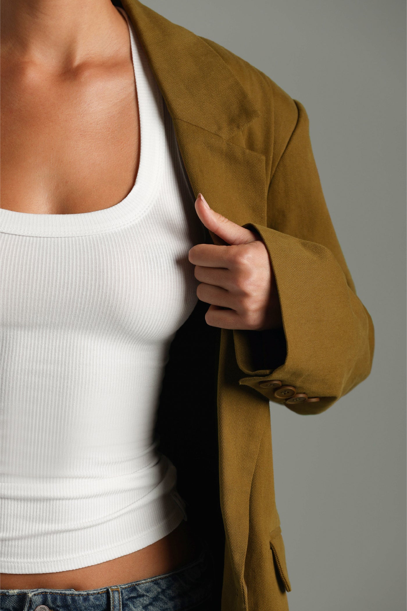 The Meridian Blazer - Olive Oil