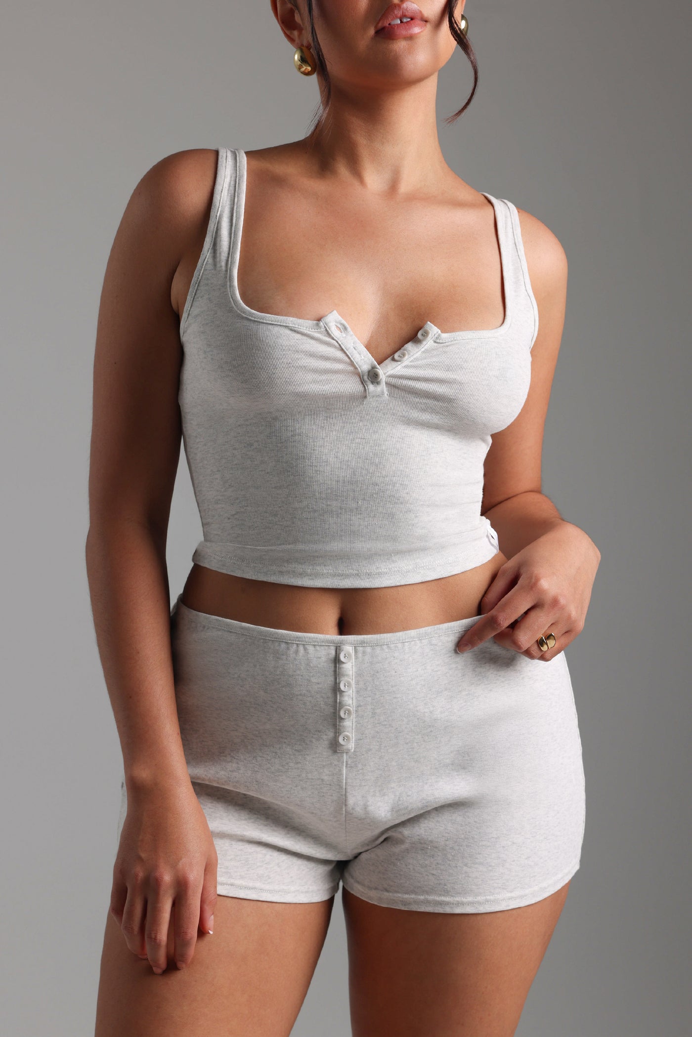 Air-Sleep Ease Tank Top - Light Heather Gray