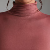Refined Long Sleeve Turtleneck T-Shirt - Vintage Berry