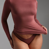 Refined Long Sleeve Turtleneck T-Shirt - Vintage Berry