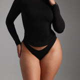 Refined Long Sleeve Turtleneck T-Shirt - Black