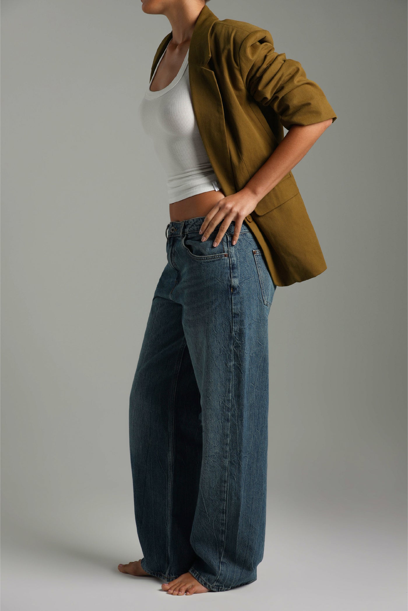 The Meridian Blazer - Olive Oil