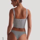 Staple Micro-Ribbed Crop Top - Heather Gray
