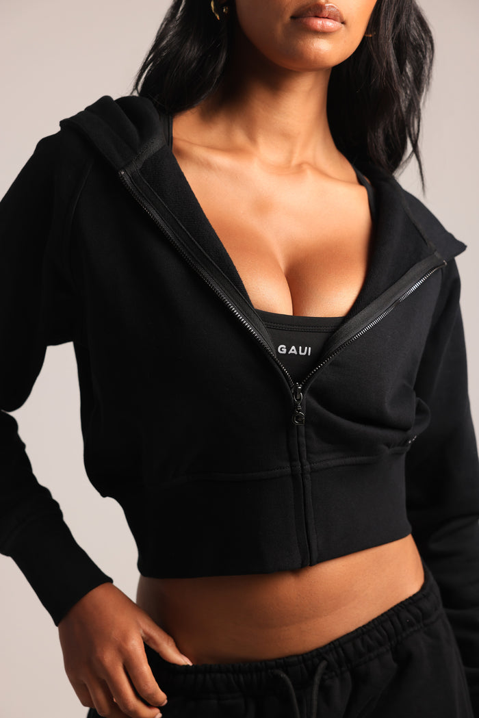 Base Raglan Zip-Up - Black