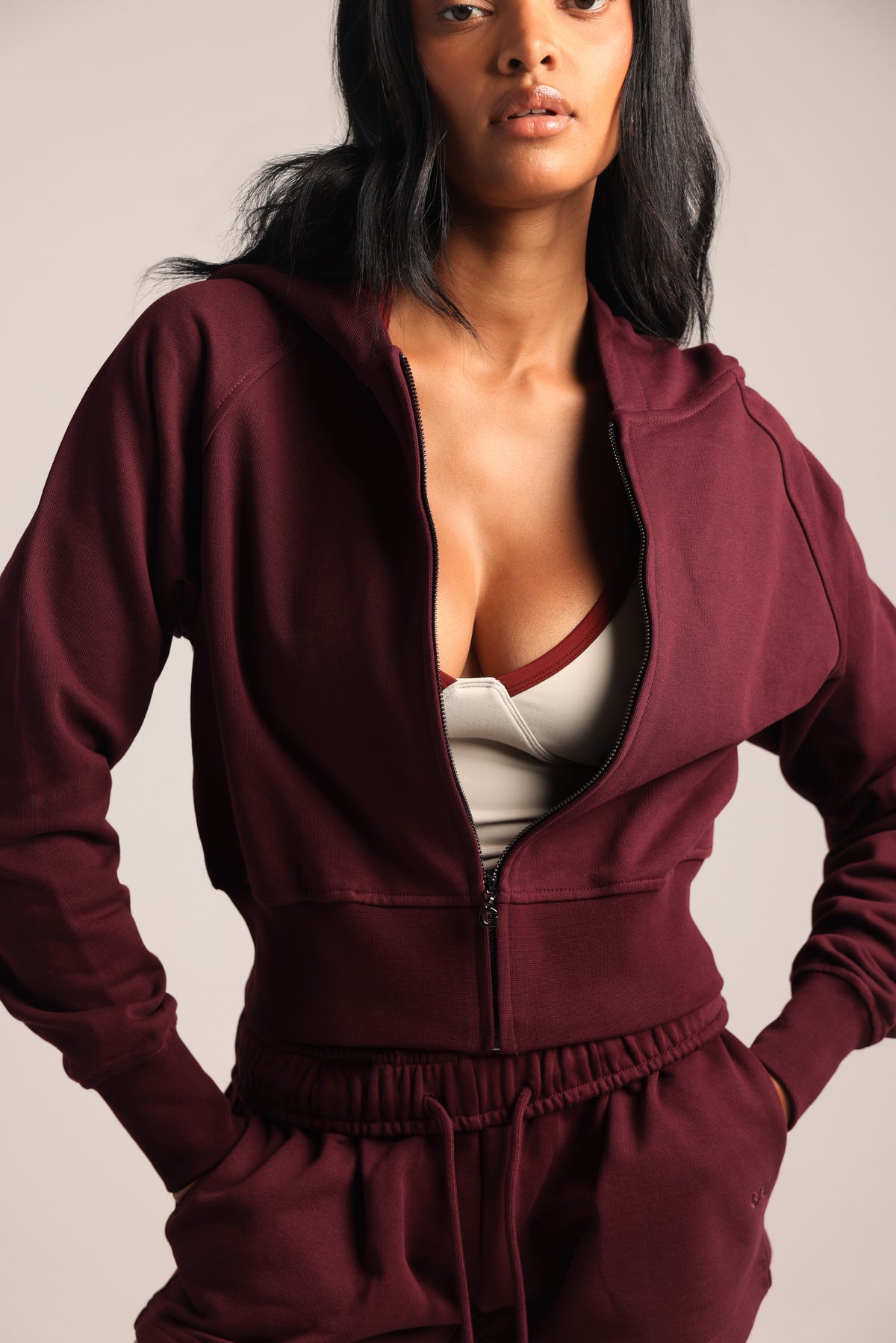 Base Raglan Zip-Up - Mulberry