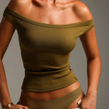 Off Shoulder Top - Olive
