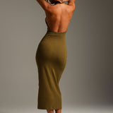 High Neck Maxi Dress - Olive
