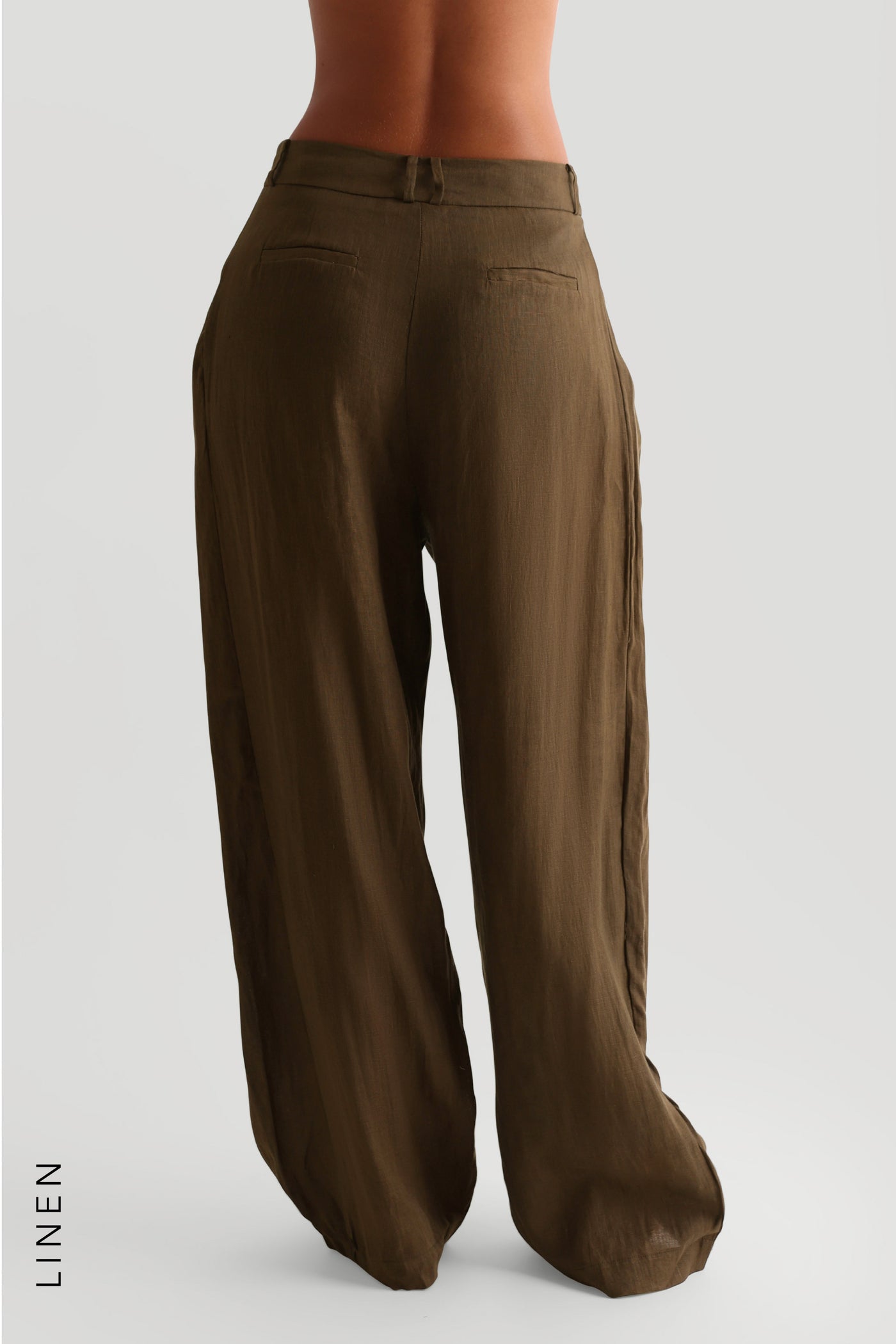 The Ivy Wide-Leg Linen Trousers - Terra