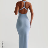 Split-Back Maxi Dress - Celeste