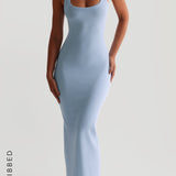 Split-Back Maxi Dress - Celeste