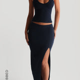 Slit Maxi Skirt - Navy
