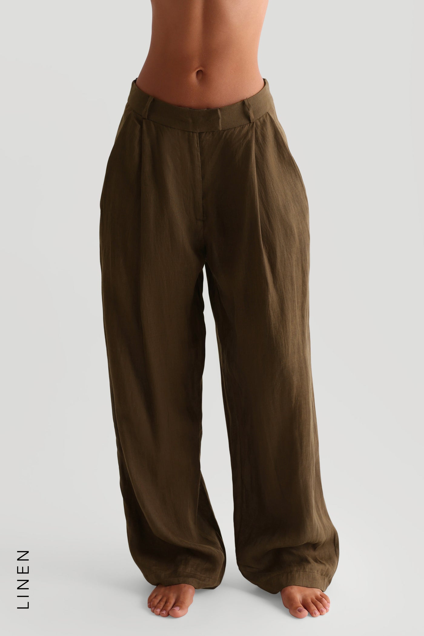 The Ivy Wide-Leg Linen Trousers - Terra
