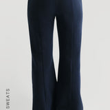 Structured Wide Leg Sweatpants - Navy