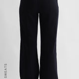 STRUCTURED WIDE LEG SWEATPANTS - Black