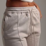 Structured Wide Leg Sweatpants - Buttercream