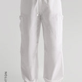Essential Baggy Cargo Pants - White Wash