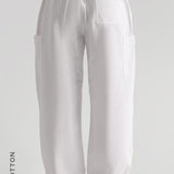 Essential Baggy Cargo Pants - White Wash