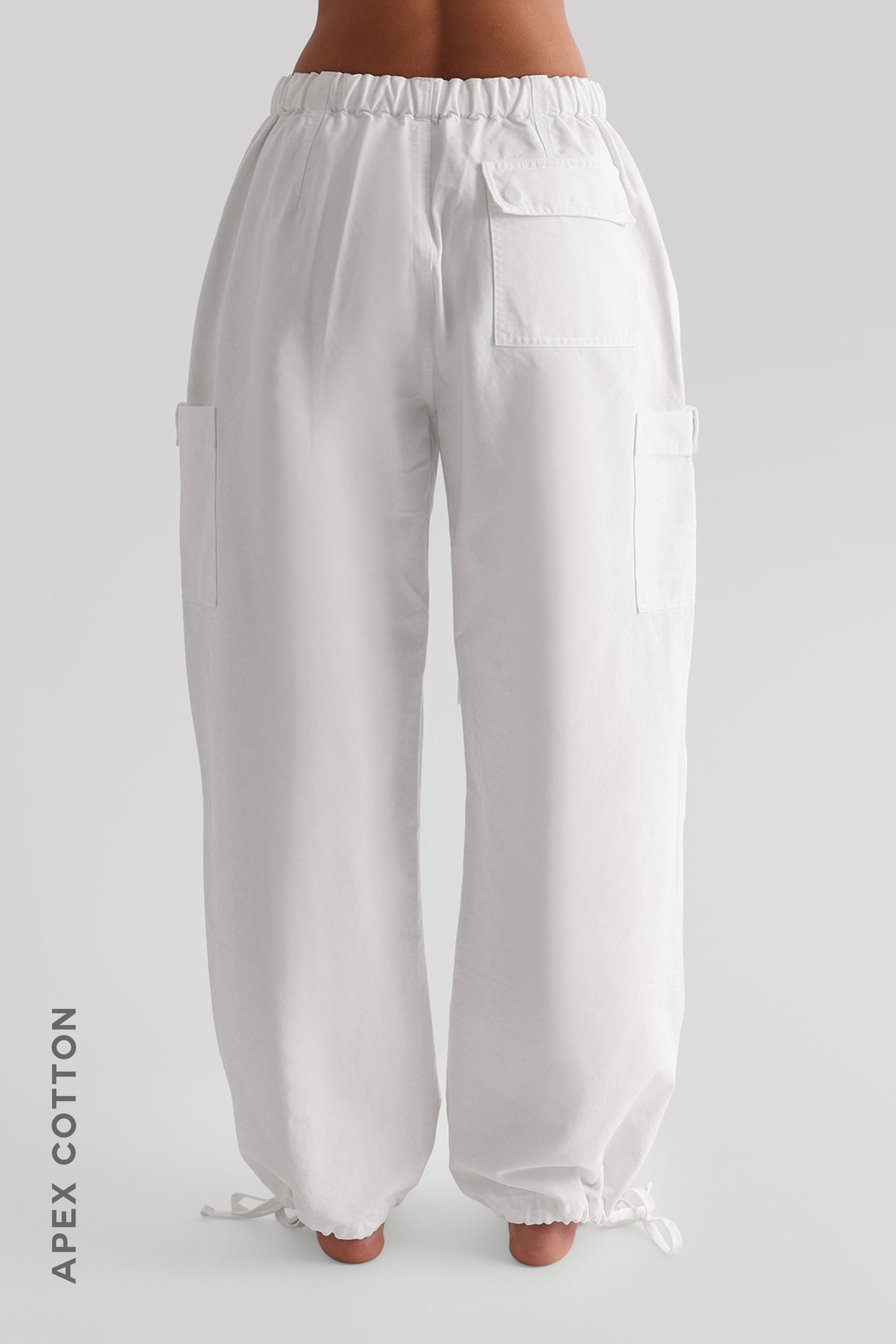 Essential Baggy Cargo Pants - White Wash