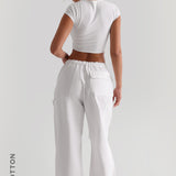 Essential Baggy Cargo Pants - White Wash