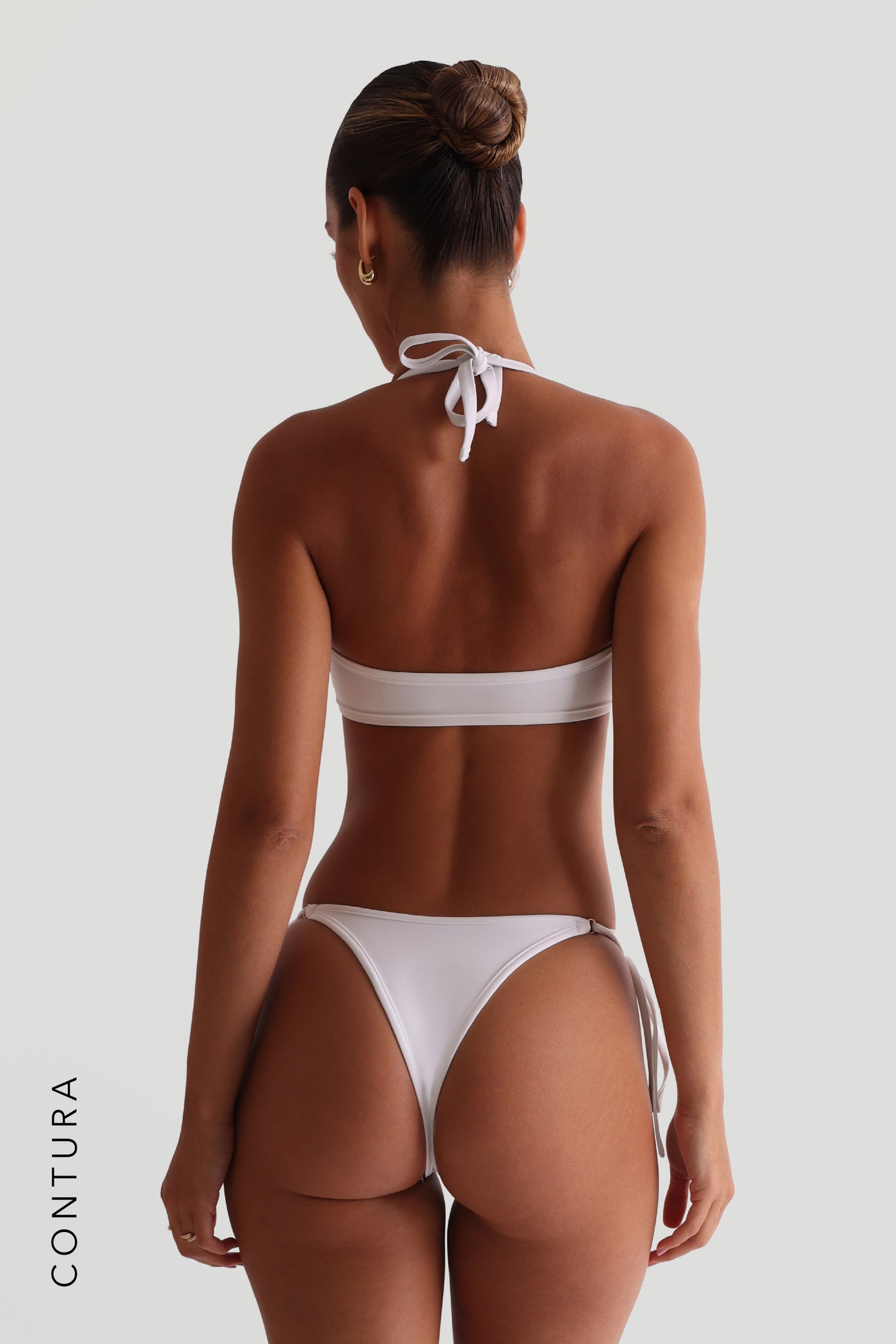 Halter Bandeau Bikini Top - White