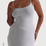 Slip-On Micro-Ribbed Mini Dress - Sky