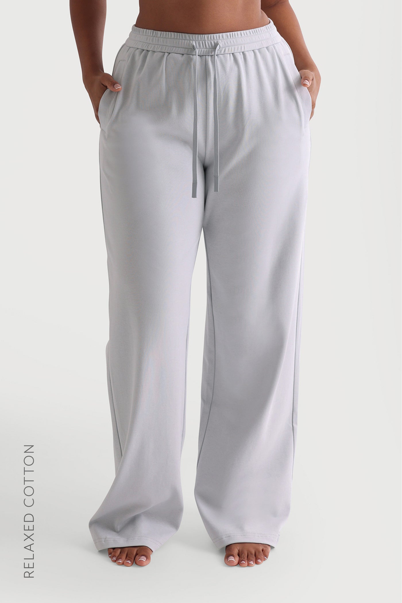 Relaxed Cotton Pants - Sky