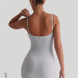 Slip-On Micro-Ribbed Mini Dress - Sky