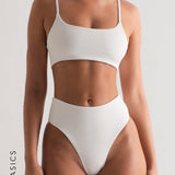 Primary Textured Bikini Top - White