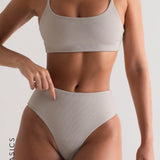 Primary Textured Bikini Top - Light Gray