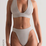 Levels Textured Bikini Top - Light Gray