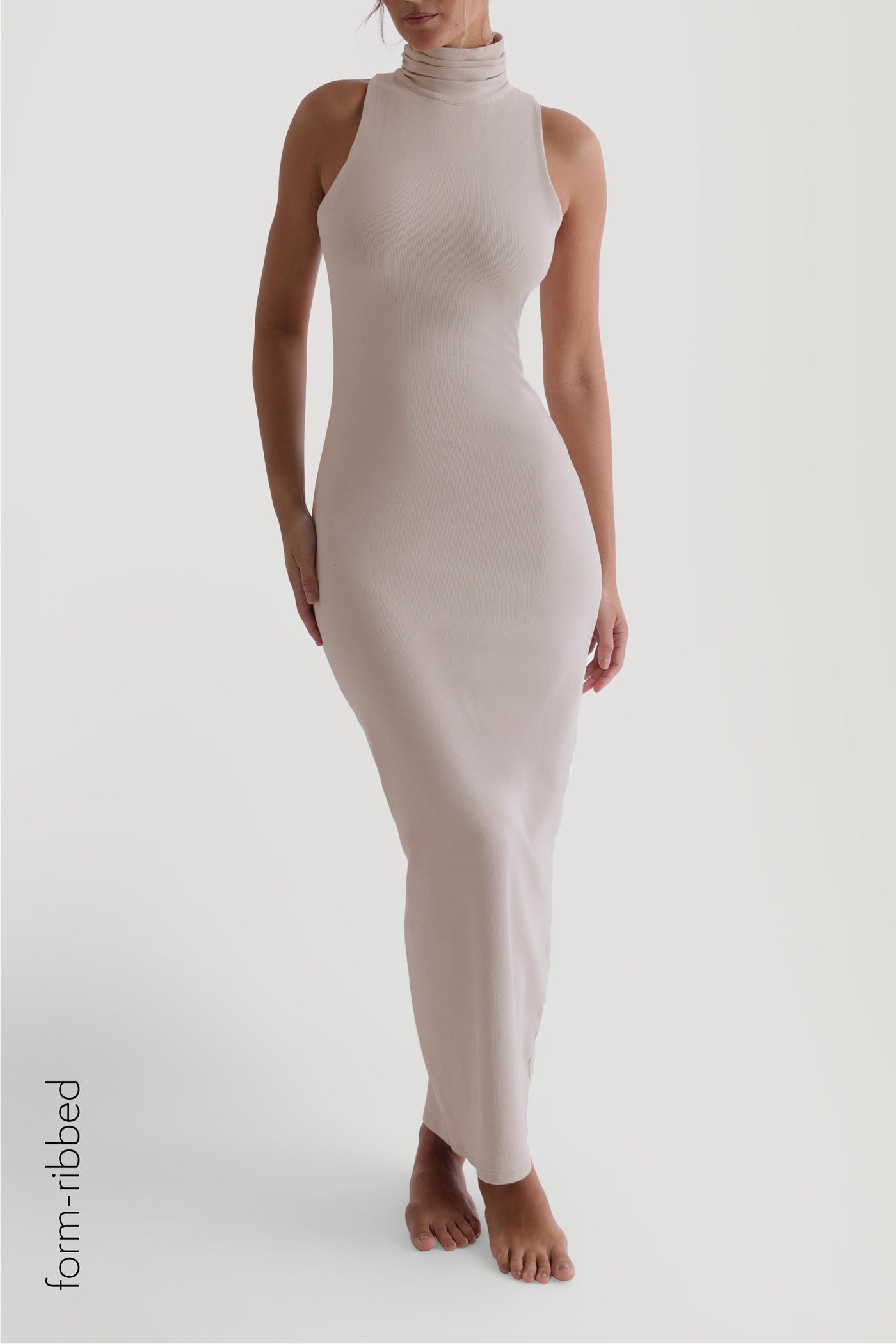 Sleeveless Turtleneck Maxi Dress