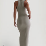 Sleeveless Turtleneck Maxi Dress - Quiet sage