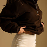 Quarter Zip Sweatshirt - Cocoa