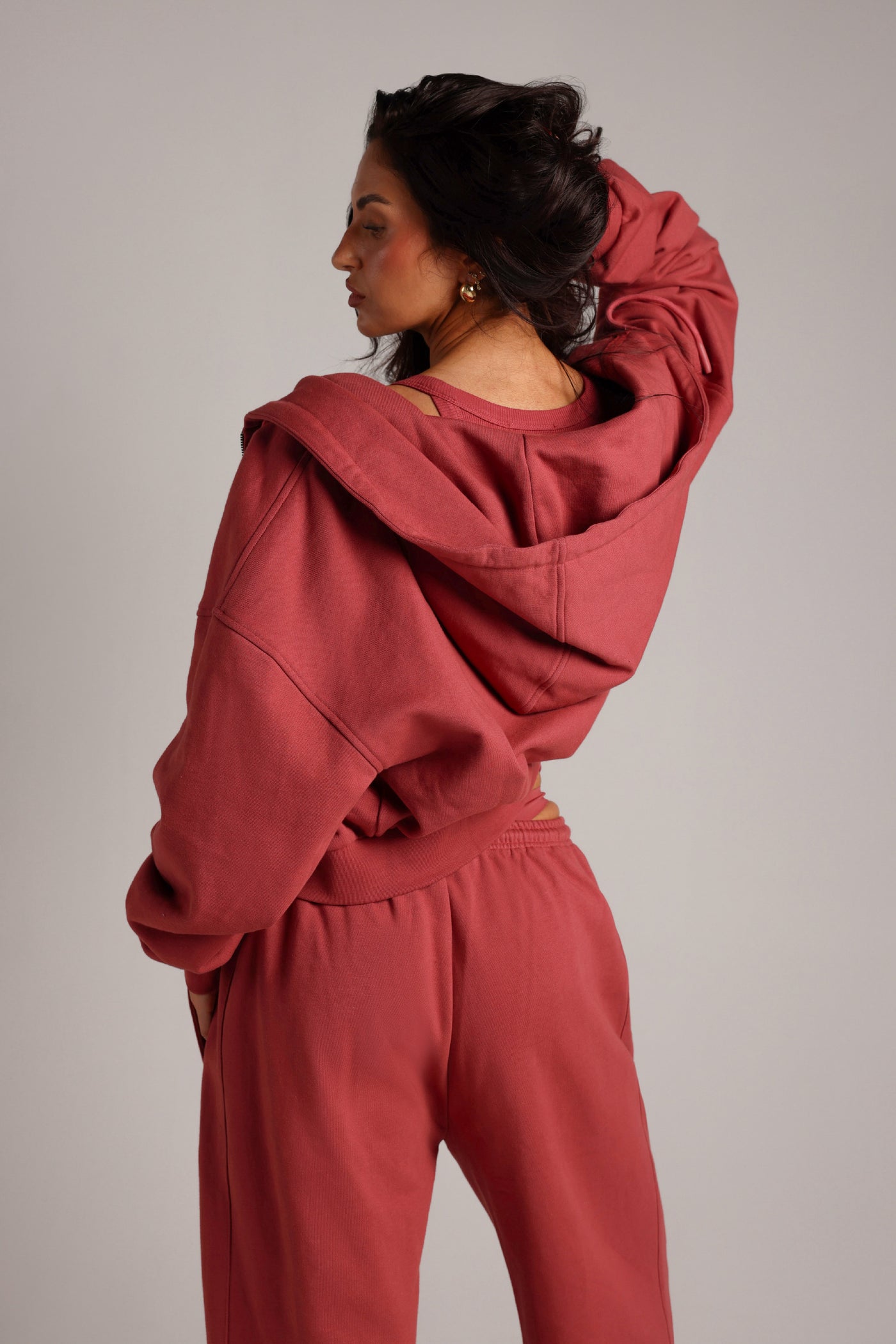 Cropped Zip-Up - Berry Glaze