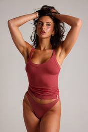 ROUND NECK TANK TOP - Berry Glaze