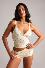 LACE MINI SHORTS - Strawberries & Cream