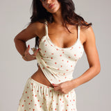 Soft Plunge Cami - Strawberries & Cream