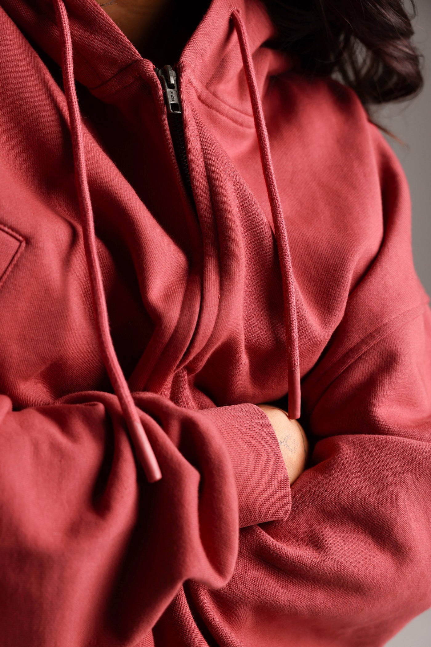 Cropped Zip-Up - Berry Glaze